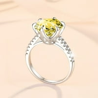 5ct plavi zeleni žuti moissitni prstenovi za žene okrugli rez D boja VVS Angažman dijamantski prstenovi