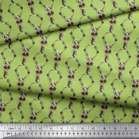 Soimoi Green Poly Georgette tkanina Damask Cvjetno tiskovina zanatsko tkanina od dvorišta