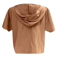 GRIANOOK Women Majica kratkih rukava TEE kapuljača sa majicom Dame Moda Pulover Loose V izrez Ljetni