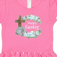 Inktastičan sretan Uskrs sa križnim i cvijećem poklon djevojčice za mališane
