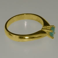 Britanci izrađeni 18k žuti zlatni prirodni smaragdni prsten za uključivanje žena - Opcije veličine -