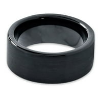 Volfram vjenčani prsten za muškarce za muškarce Žene Udobnost FIT Crni ravni rez brušeni polirani