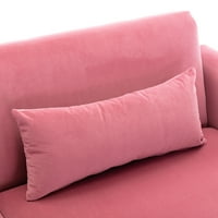 Baršunasta kauč, naglasak kauč, loveseat kauč sa metalnim stopalima, ružičastom