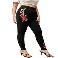 Ženske plus veličine Visoke strukske tajice rastezljive casual pantalone 4xl