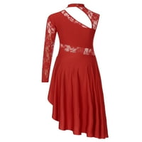 Inhzoy Womens Lyrical Ballroom Dress Dress Jednostruka rukava Cvjetna čipka Moderna savremena baletna