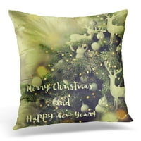 Zelena grana prekrasno ukrašeni božićni slavni jastučni jastučni jastuk