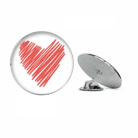 Crtanje srčanih grafita Crckanje Valentinovo okrugli metalni kašični pin Brooch