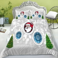 Božićni santa Claus Snowflakes Print Commforter poklopac poklopca Xmas stablo posteljina posteljina
