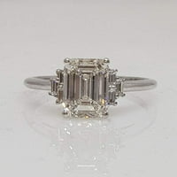 2. CTS Obrazovani prsten za brisanje moissanite Diamond zaručni prsten, 18k bijeli pozlaćeni modernim