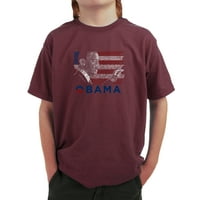 Majica riječi pop umjetnosti dječaka - barack Obama - svi tekstovi u Americi