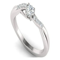 Carat TW Women's Diamond Halo Angažnjenje prstenovi u 10k bijelo zlato