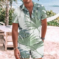CLlios Havajske košulje za muškarce, muške havajske odjeće za plažu ljeta Boho majica s kratkim dijelom