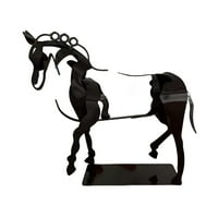Pudcoco ručno rađena konja skulptura crno kovanog željeza ukrase svjetlosne zanata skulptura za ljubitelje