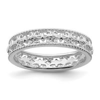 Sterling srebrne boje izraze polirani Fleur de LIS Veličina prstena: 8; za odrasle i tinejdžere; Za