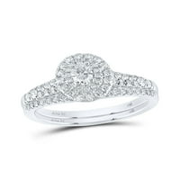 14kt bijeli zlatni ovalni dijamant Halo Bridal vjenčani prsten set CTTW