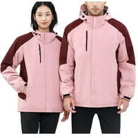 Ženska vodootporna vjetrost jakna Vjetrootporna kapuljača jakne ružičaste veličine 4xl
