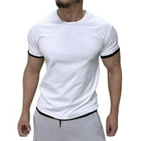 Košulje za muškarce opušteno fit kratki rukav čvrsti bodljikavi sportski posadni vrat mens muške vrhove