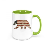 Medvjedilica, zastava medvjedi, ptriotska šalica za kafu, medvjed poklon, medvjedi, američka kupa zastava,