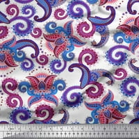 Soimoi Pink Rayon tkanina Paisley etničke tkanine otisci sa dvorištem širom
