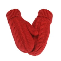 Cleariance ženski Chunky kabeli pletene rukavice zimske rukavice tople obloge ugodne vunene pletene