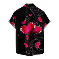 Muška majica dolje majica kratki rukav plus veličina Havajske košulje Casual Valentinovo
