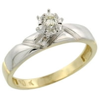 10k žuti zlatni dijamantni zaručnički prsten Weid veličine 10