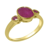 Britanci napravio 18k žuto zlato prirodno rubin ženski godišnjički prsten - Opcije veličine - veličine