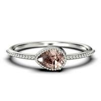 1. Karatni kruški rez morgarite i dijamantski moissan klasični zaručnički prsten, moderni vjenčani prsten