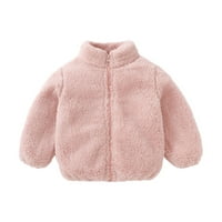 Hesxuno Toddler Djevojčica Djevojka Sherpa Fleece Oblikovana jakna Dječaci Čvrsta boja zadebljala topla