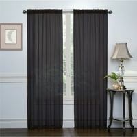 Sheer Voile Home Window zavjese Crna boja