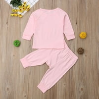 Set multitrast baby pidžama, dugih rukava na vrhu vrata, duge trake hlače