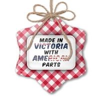 Božićni ukras Američki dijelovi, ali napravljeni u Viktoriji Red Plaid Neonblond