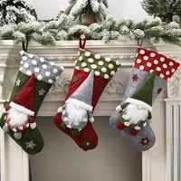 Clearsance New Facel lutke čarape Čarape Santa Claus Sock poklon Kids Candy Bag Xmas Noel Dekoracija