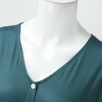 YubnLvae haljine za žene Ležerne prilike Žene Ljetne casual tiska duge haljine s kratkim rukavima Swing haljina zelena xl