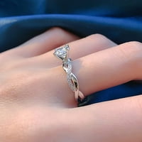 Fcphome Vjenčani prsten iskrivljene pjenušava velika veličina krila krugova krug ženskog nakita-platinumu