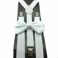 Odrasli bijeli vjenčani suspender i luk set podesivog vjenčanog matura - nova sa okvirnim oznakama