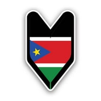 South Sudanse Driver Badge naljepnica - samoljepljivi vinil - Vremenska zaštitna - izrađena u SAD - Wakaba Green Leaf Shoshin Početni vozač Driver Sign Soshinoya JDM Sudan Sdn SD