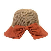 Dame Bowknot modni pletenje ubode šuplje prozračne šešire za sunčanje bejzbol kape crvene boje