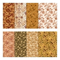 Soimoi Fat Quarter pumkovnice, tekstura cvjetniprint 18 22 DIY patchwork- pamukprestani odmotavajuće tkanine smeđe boje