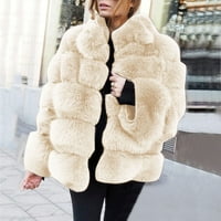 Ženska plus veličina kratki kaput toplo krznena gornja odjeća za jaknu od jakne
