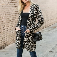 Modne žene Cardigan Leopard Print dugih rukava Smock Bluuse Labavi kaput Hot6SL4884697