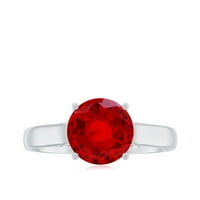 Žene stvorili ruby ​​solitaire prsten sa mostom naglaskom, 14k bijelo zlato, SAD 8.50
