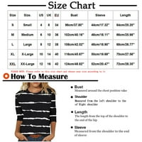 Vremenska rukav Ženski vrhovi Dressy Casual Comfy Loase Slatke Trendne majice Majice Stripe Ispisane