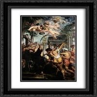 Peter Paul Rubens matted crnarna ukrašena uokvirena umjetnička štampa 'mučeništvo St. Thomas'