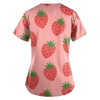 Plus veličine vrhova Ljeto Žene Crew vrat Leisure Kratki rukav modni grafički otisci Košulje Pink 4xl