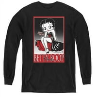 Trevco BB668-Yl- Betty Boop i klasik-Mladi Dugi rukav Tee, Crna - Medium