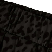 Leesechin Crne pantalone za žene Mali Leopard ispis nogu elastičnog konopa Jogging Ležerne prilike Duge