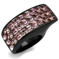 Žene crne prstene ružičaste anillo para mujer ynos unise dječji prsten od nehrđajućeg čelika sa gornjim klasom kristal u svjetlu ruža Catherine