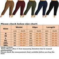 Nizieer ženske pantalone za obrezivanje čvrste boje dna visokog struka obrezane hlače povremene ravne