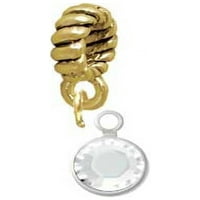 Crystal Clear Channet Pad - Goldtone Charm perle